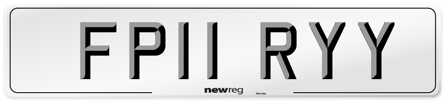 FP11 RYY Front Number Plate