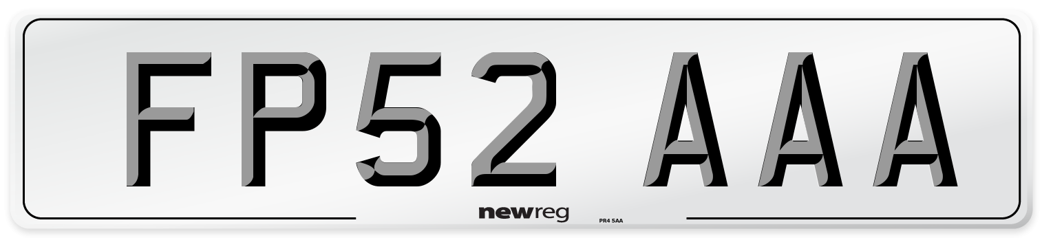 FP52 AAA Front Number Plate
