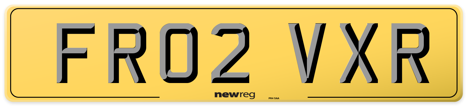 FR02 VXR Rear Number Plate