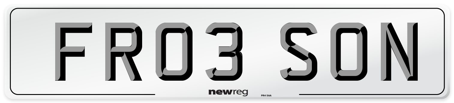 FR03 SON Front Number Plate
