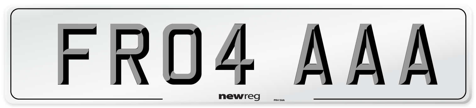 FR04 AAA Front Number Plate