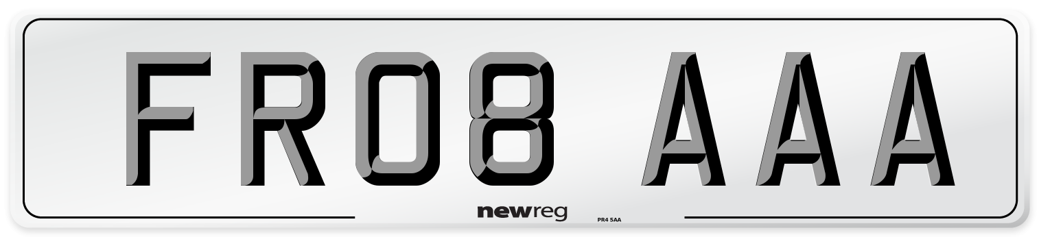 FR08 AAA Front Number Plate