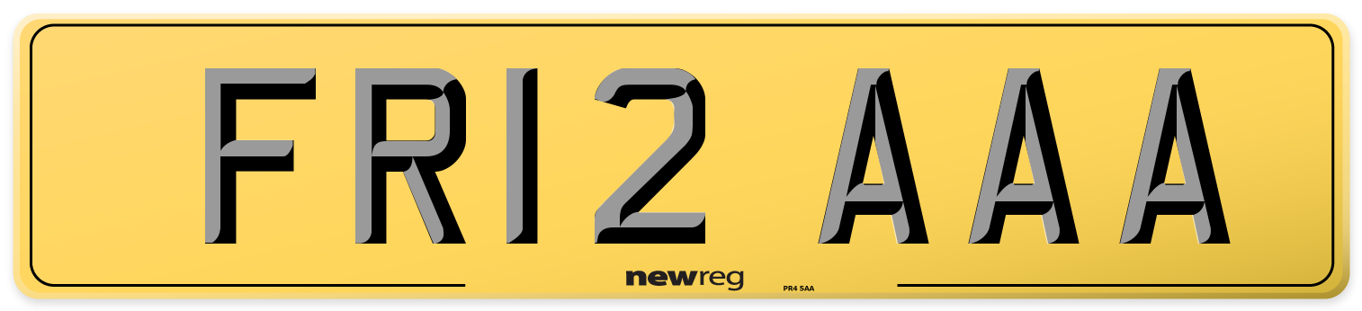 FR12 AAA Rear Number Plate