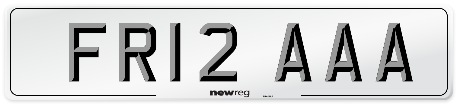FR12 AAA Front Number Plate