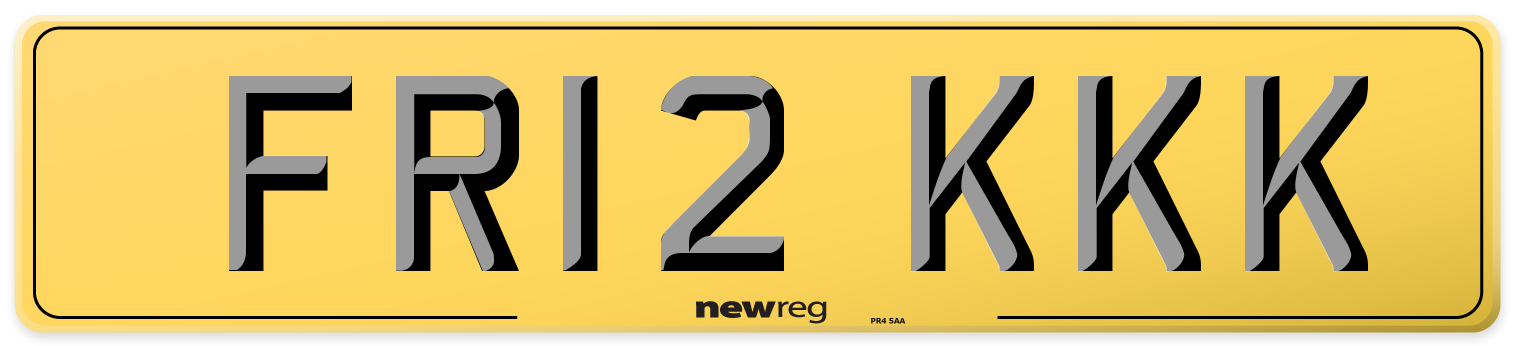 FR12 KKK Rear Number Plate