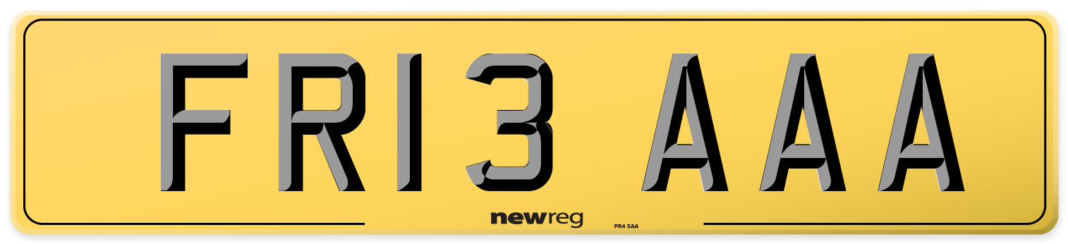 FR13 AAA Rear Number Plate