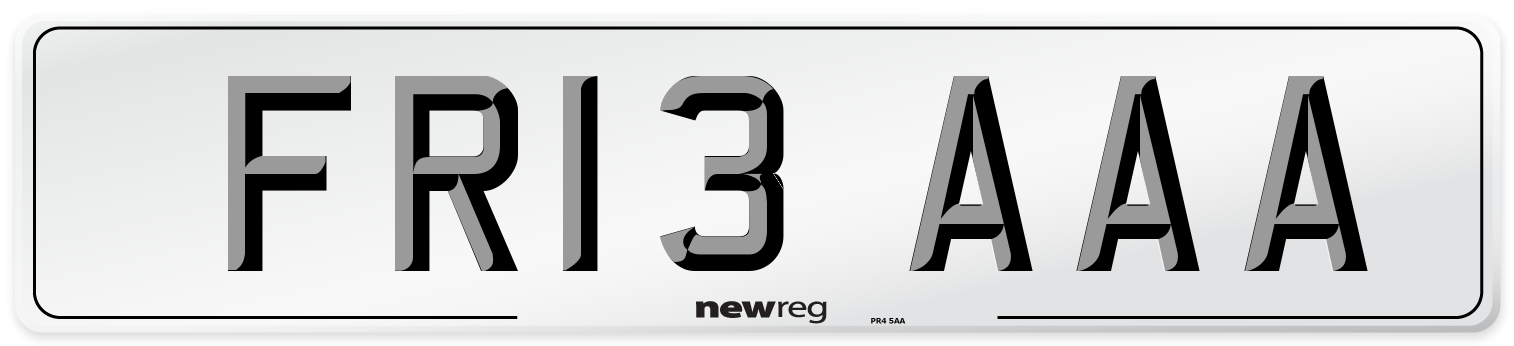 FR13 AAA Front Number Plate