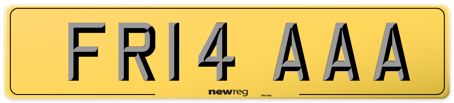 FR14 AAA Rear Number Plate