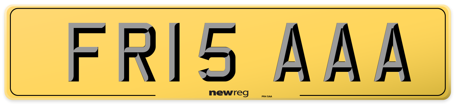 FR15 AAA Rear Number Plate