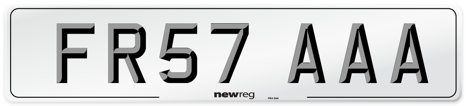 FR57 AAA Front Number Plate
