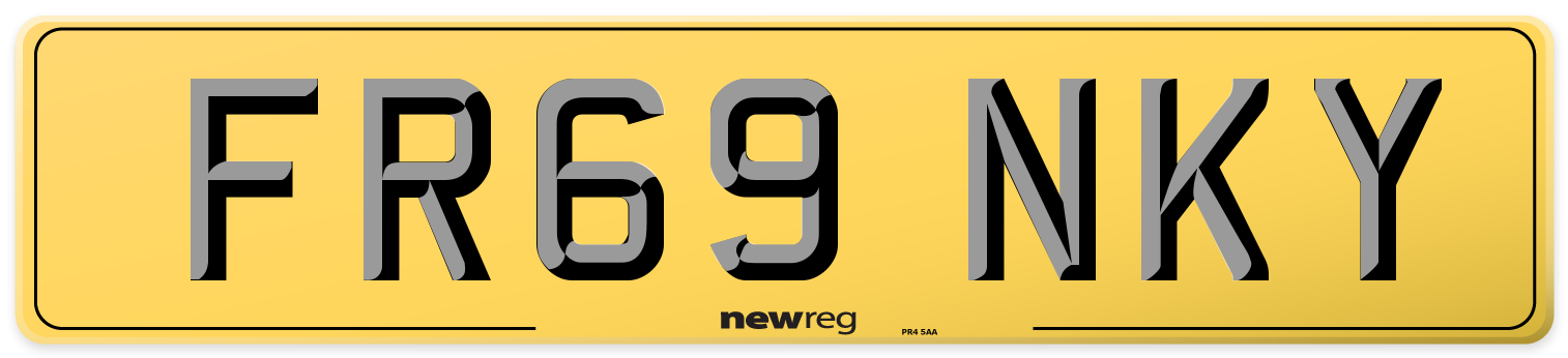 FR69 NKY Rear Number Plate