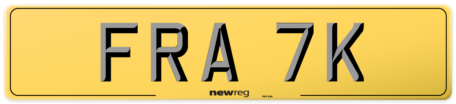 FRA 7K Rear Number Plate