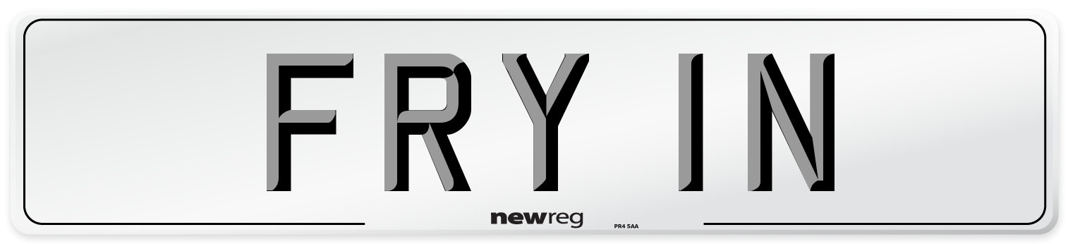 FRY 1N Front Number Plate