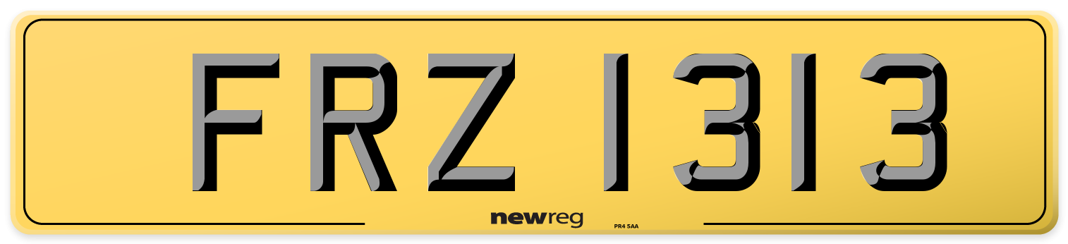 FRZ 1313 Rear Number Plate