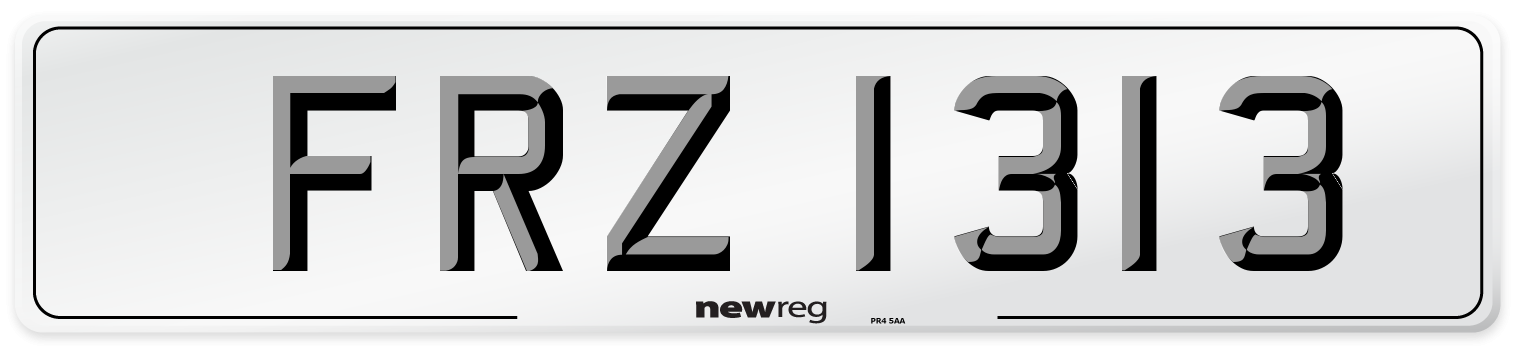 FRZ 1313 Front Number Plate