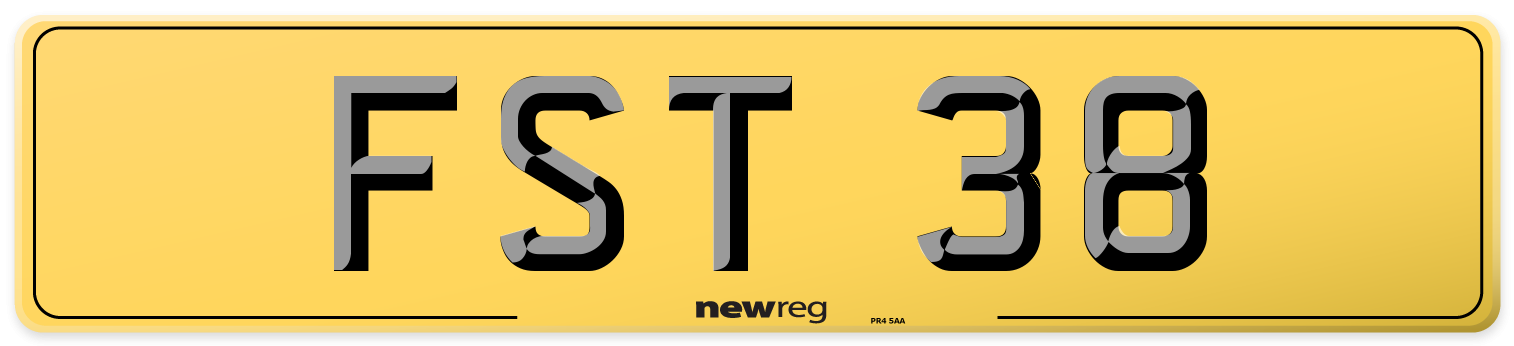 FST 38 Rear Number Plate