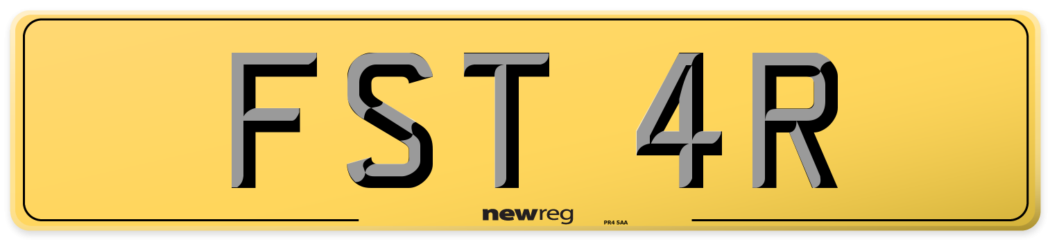 FST 4R Rear Number Plate