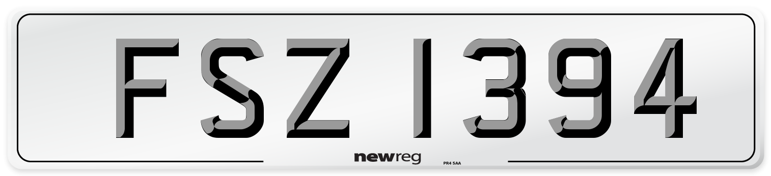 FSZ 1394 Front Number Plate