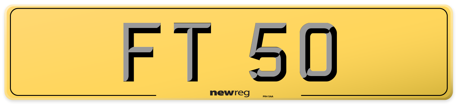 FT 50 Rear Number Plate