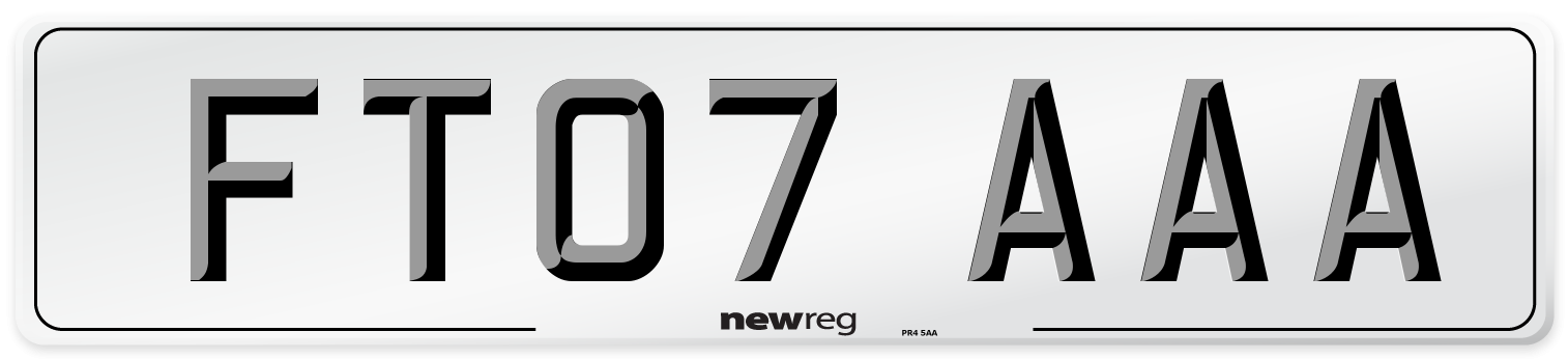 FT07 AAA Front Number Plate