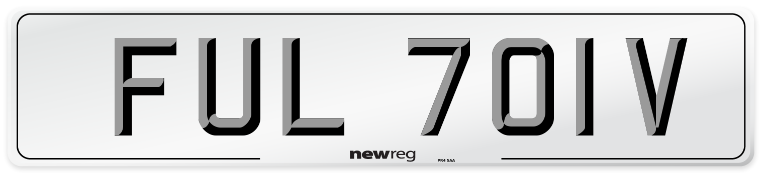 FUL 701V Front Number Plate