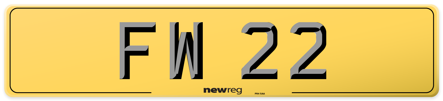 FW 22 Rear Number Plate