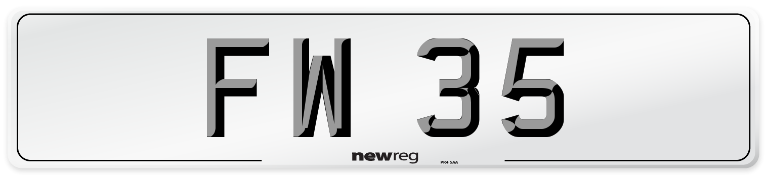 FW 35 Front Number Plate