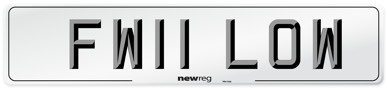 FW11 LOW Front Number Plate