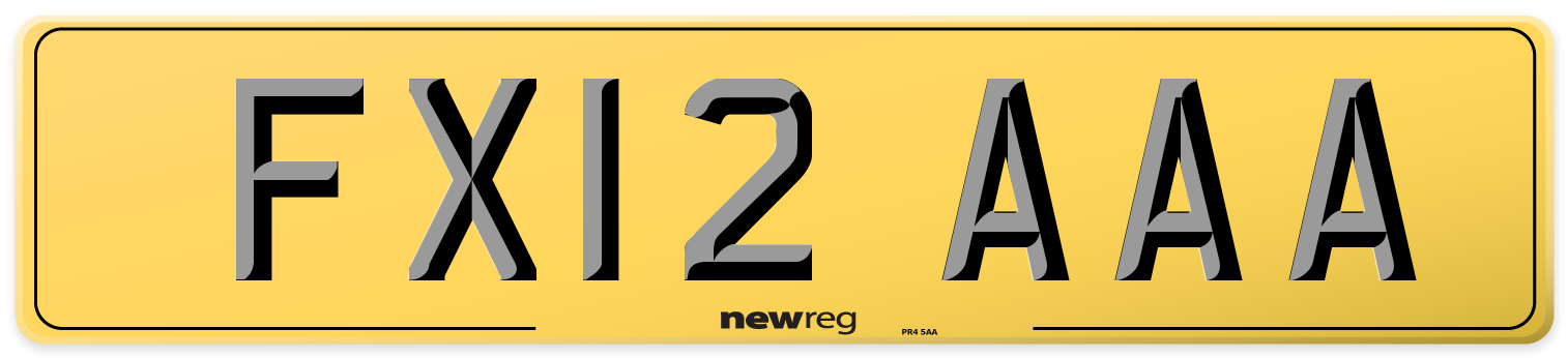FX12 AAA Rear Number Plate