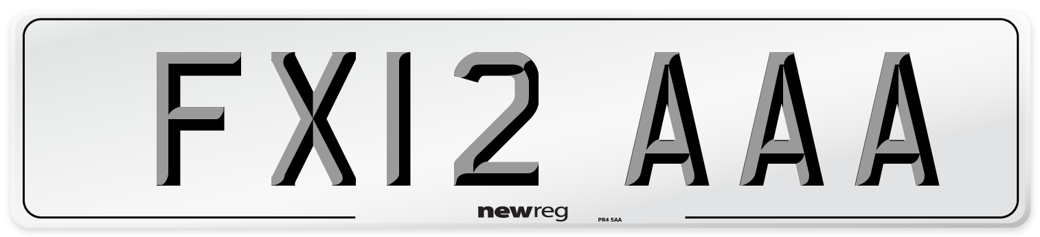 FX12 AAA Front Number Plate