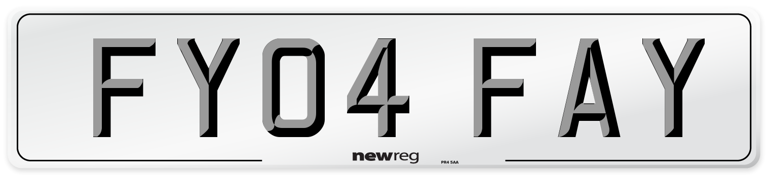 FY04 FAY Front Number Plate