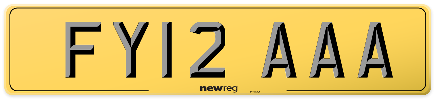 FY12 AAA Rear Number Plate