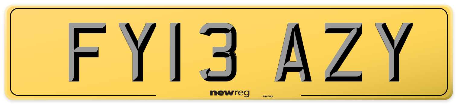 FY13 AZY Rear Number Plate