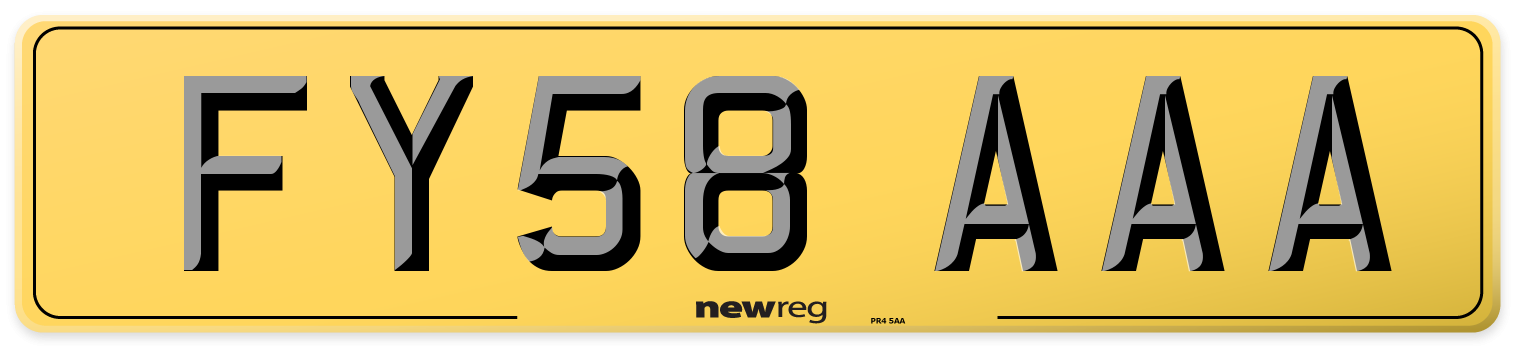 FY58 AAA Rear Number Plate