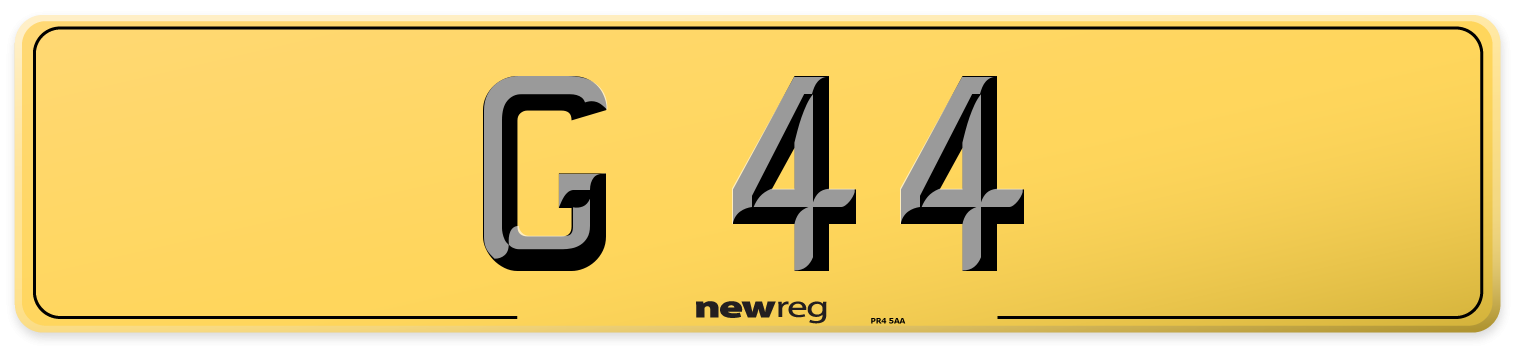 G 44 Rear Number Plate