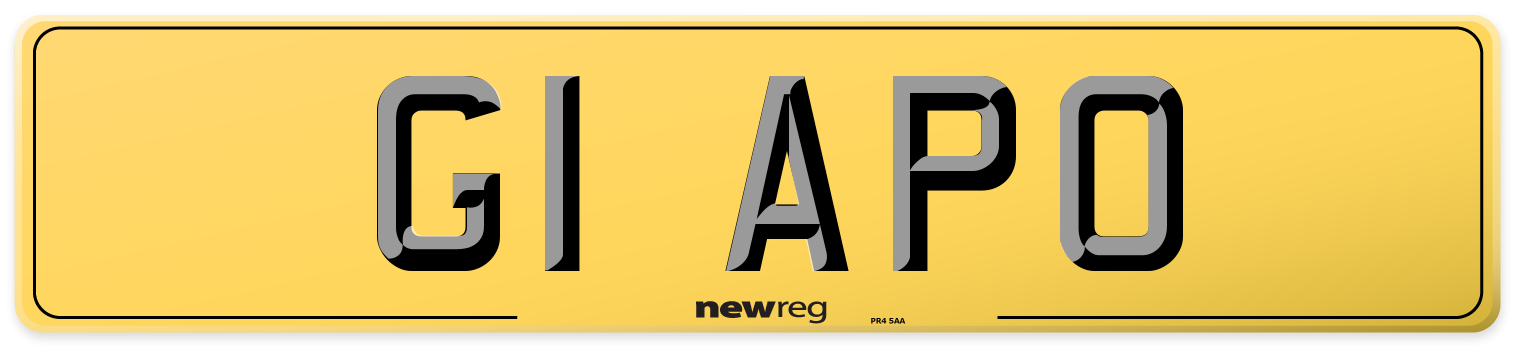 G1 APO Rear Number Plate