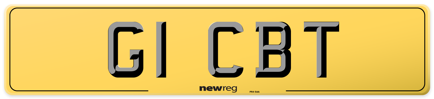 G1 CBT Rear Number Plate