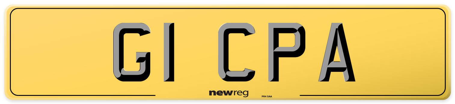 G1 CPA Rear Number Plate
