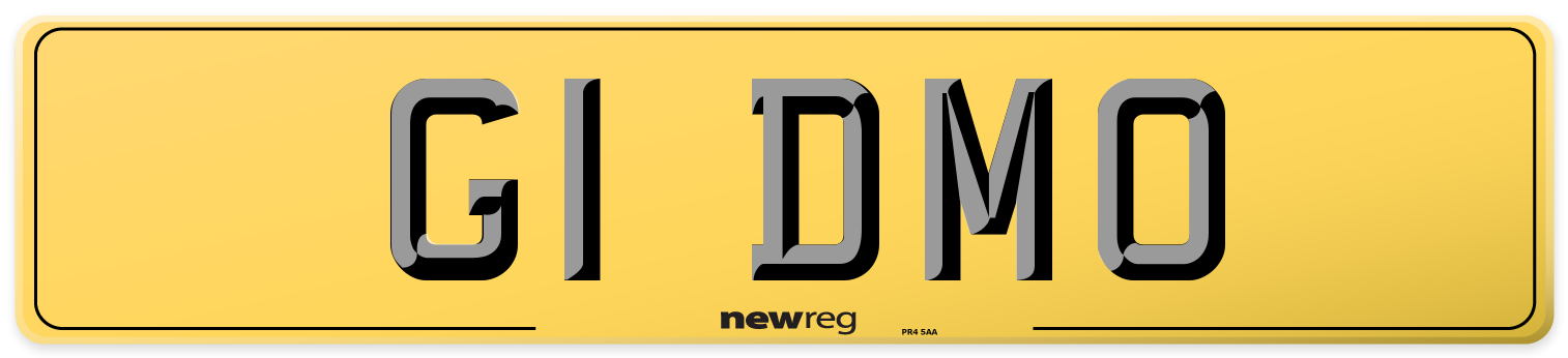 G1 DMO Rear Number Plate