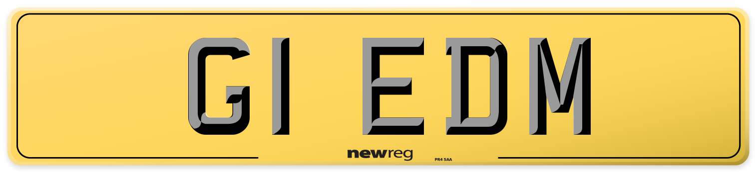 G1 EDM Rear Number Plate