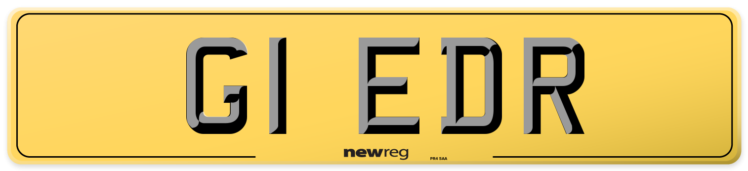 G1 EDR Rear Number Plate
