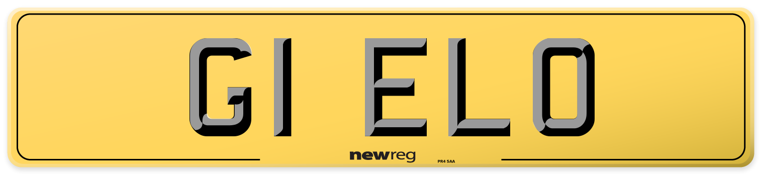 G1 ELO Rear Number Plate