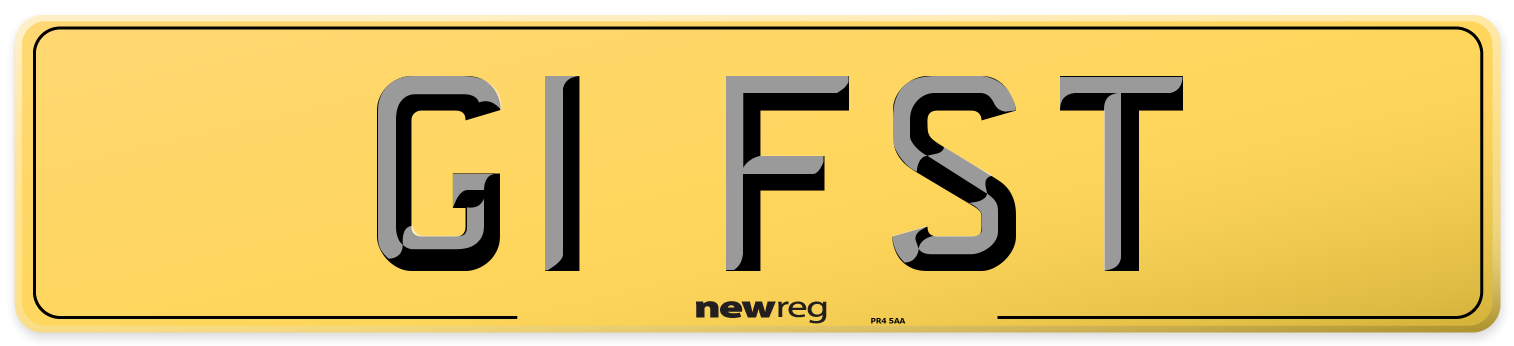 G1 FST Rear Number Plate