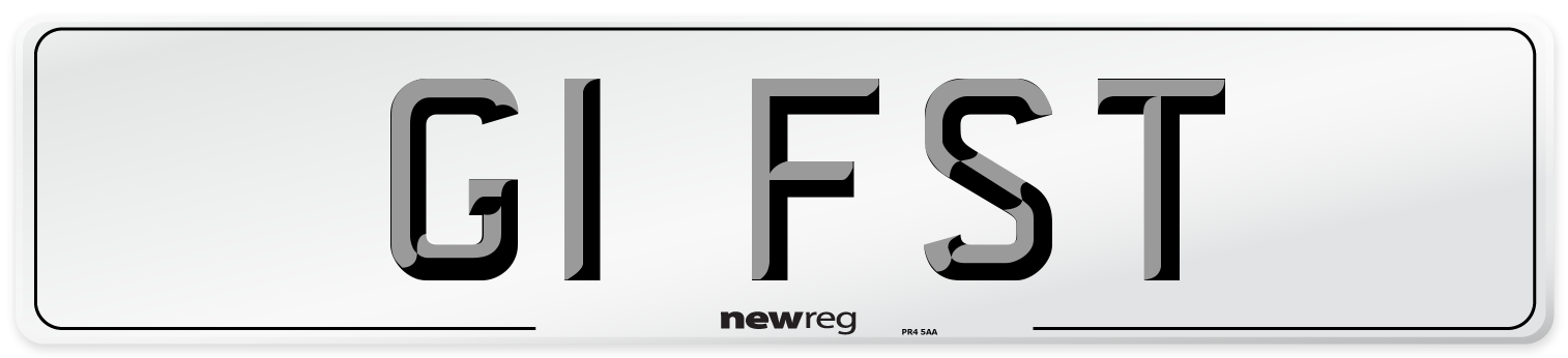 G1 FST Front Number Plate
