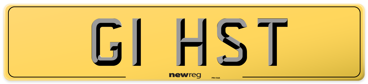 G1 HST Rear Number Plate