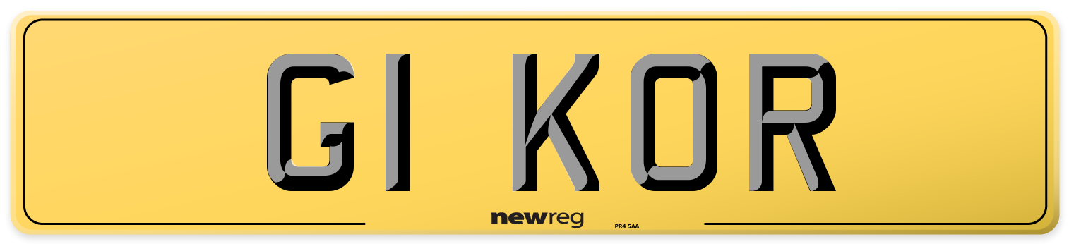 G1 KOR Rear Number Plate