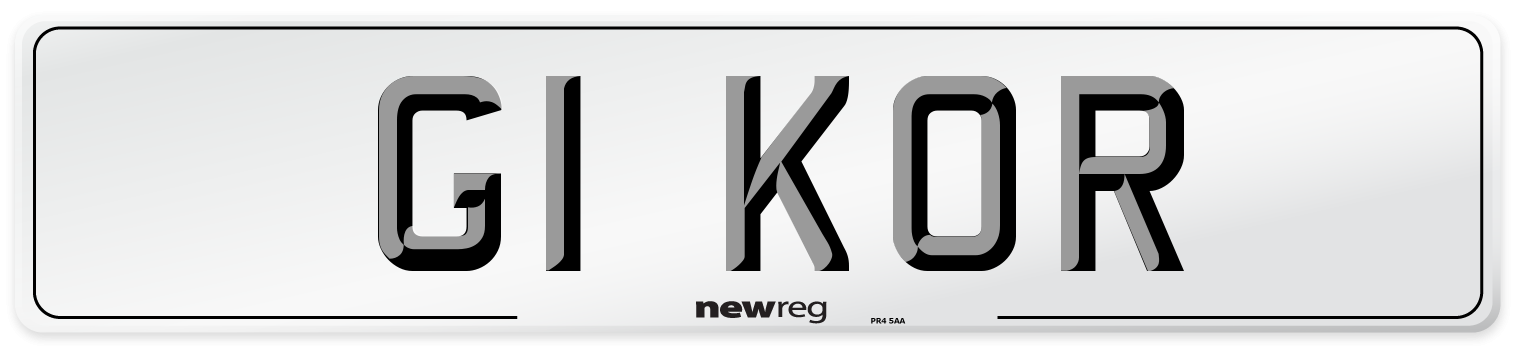 G1 KOR Front Number Plate
