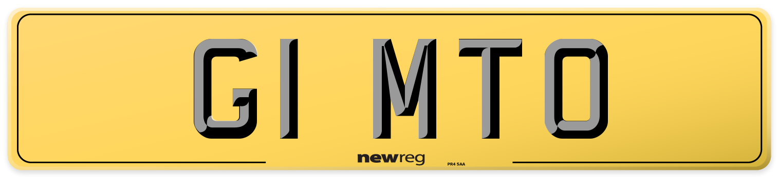 G1 MTO Rear Number Plate