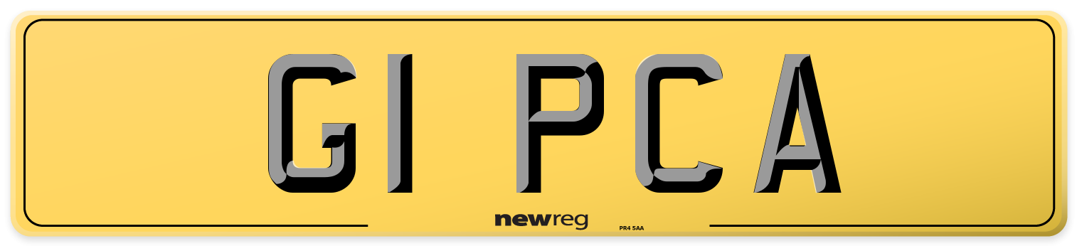 G1 PCA Rear Number Plate