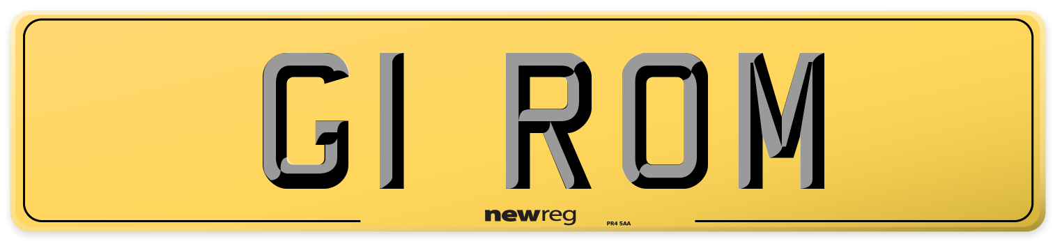 G1 ROM Rear Number Plate
